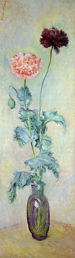 Claude Oscar Monet Red and Pink Poppies - Hand Painted Oil Painting