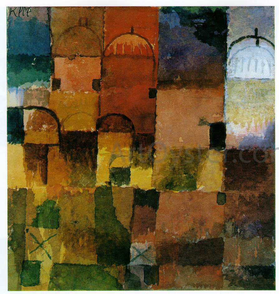 Paul Klee Red and White Domes - Hand Painted Oil Painting
