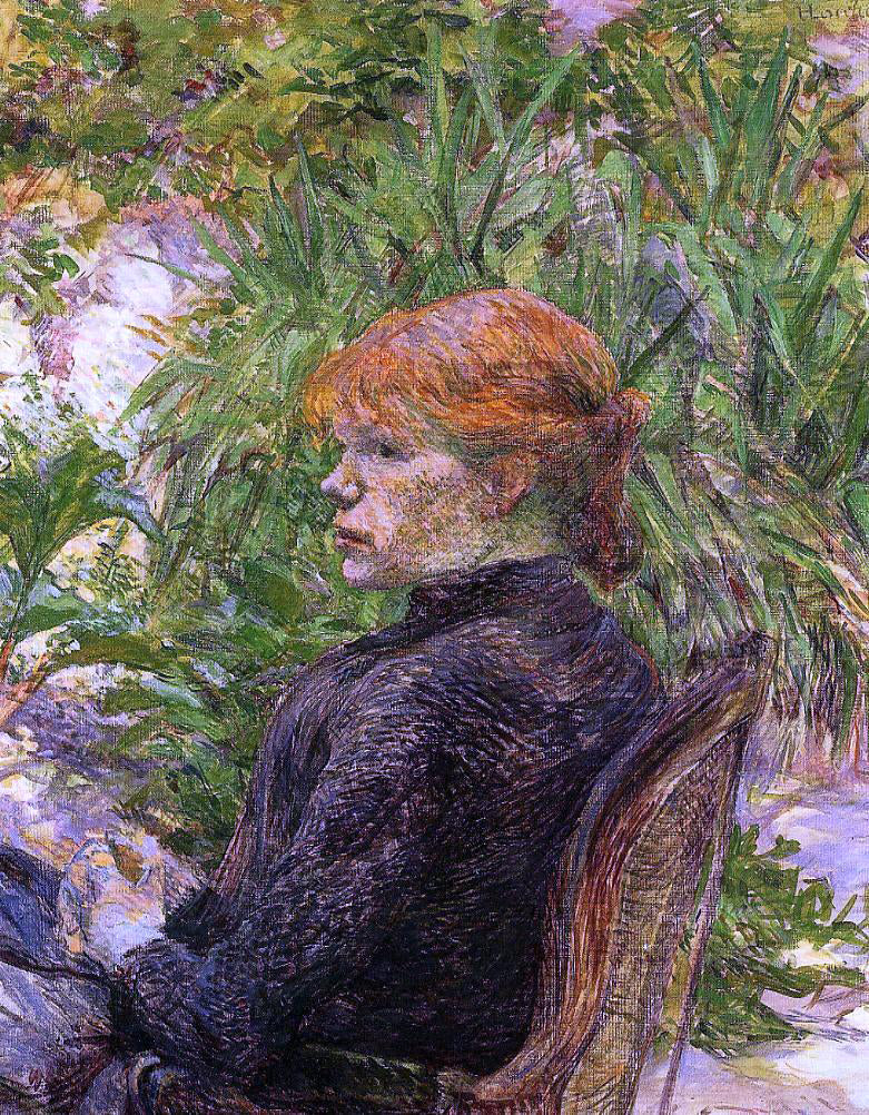 Henri De Toulouse-Lautrec Red Haired Woman Seated in the Garden of M. Forest - Hand Painted Oil Painting