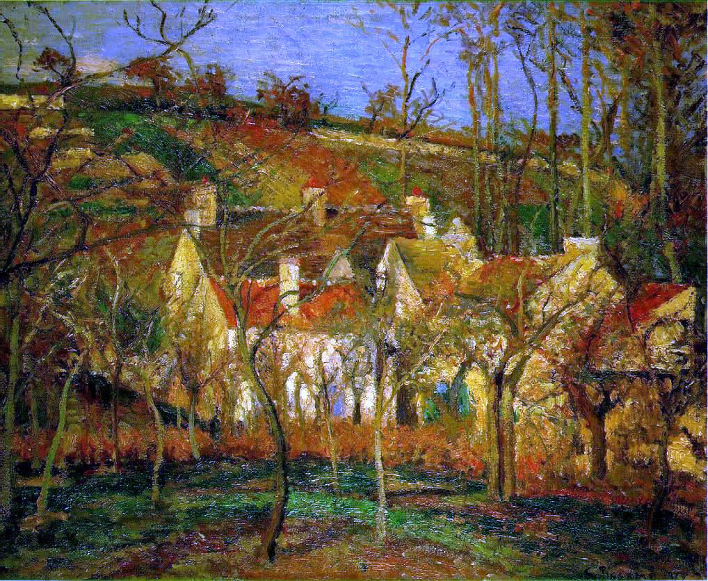 Camille Pissarro Red Roofs, Corner of a Village, Winter (also known as Cote de Saint-Denis at Pontoise) - Hand Painted Oil Painting