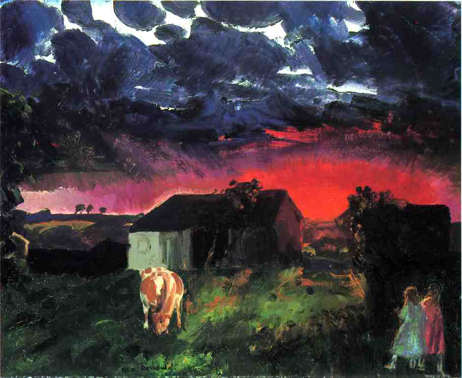 George Wesley Bellows Red Sun - Hand Painted Oil Painting