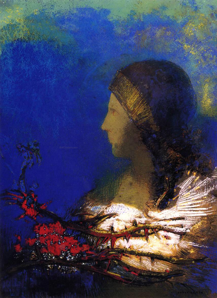 Odilon Redon Red Thorns - Hand Painted Oil Painting