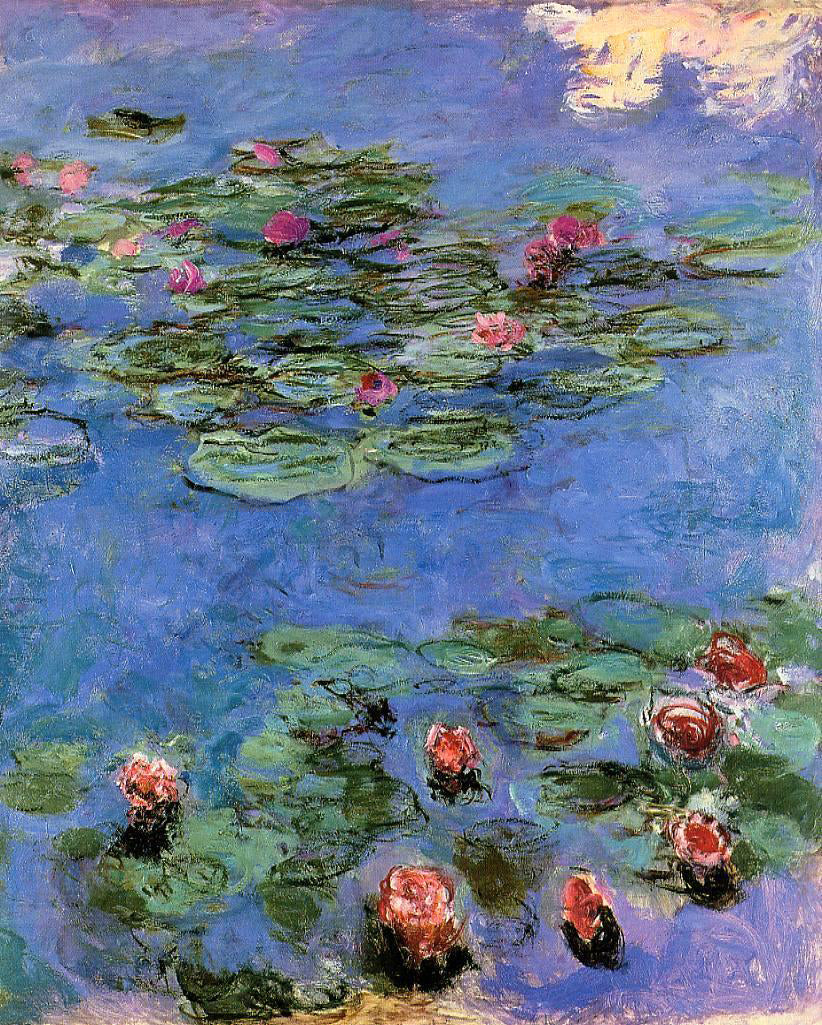 Claude Oscar Monet Red Water-Lilies - Hand Painted Oil Painting
