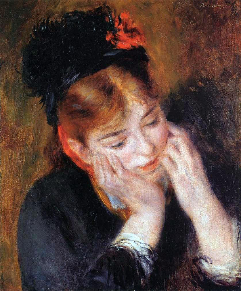 Pierre Auguste Renoir Reflection - Hand Painted Oil Painting