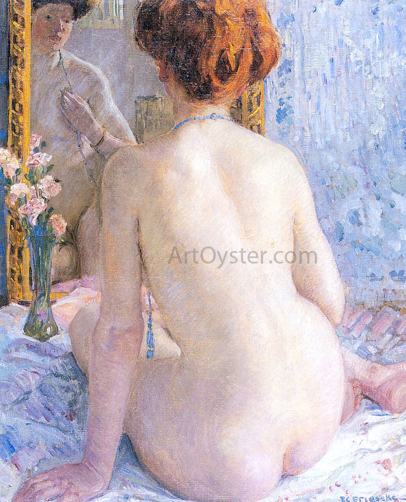  Frederick Carl Frieseke A Reflection (Marcelle) - Hand Painted Oil Painting