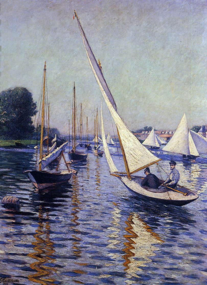 Gustave Caillebotte Regatta at Argenteuil - Hand Painted Oil Painting