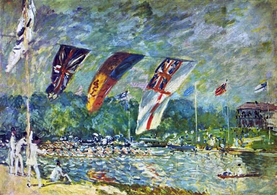 Alfred Sisley Regatta at Molesey - Hand Painted Oil Painting