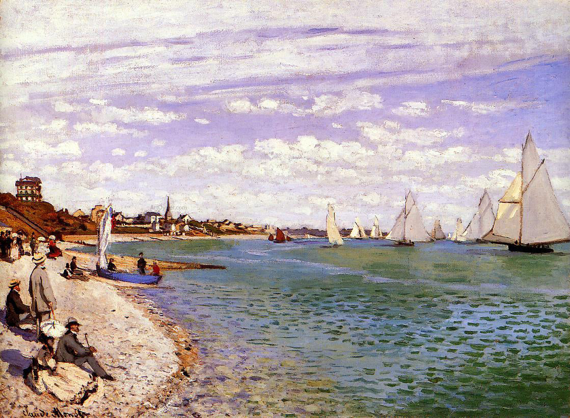 Claude Oscar Monet Regatta at Sainte-Adresse - Hand Painted Oil Painting
