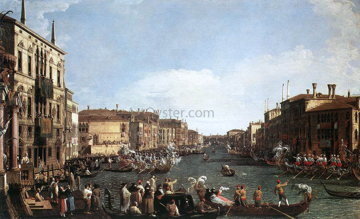 Canaletto A Regatta on the Grand Canal - Hand Painted Oil Painting