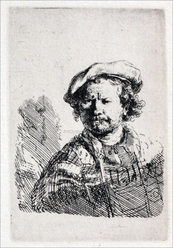 Rembrandt Van Rijn Rembrandt with a Flat Cap and Slashed Vest - Hand Painted Oil Painting