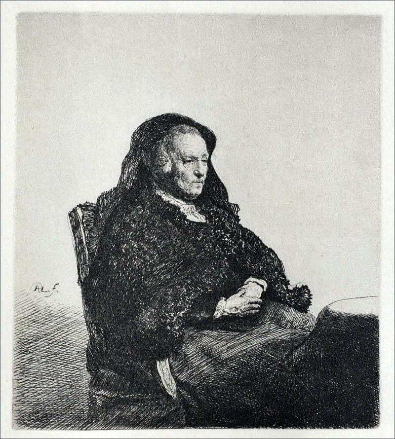 Rembrandt Van Rijn Rembrandt's Mother, Seated, Looking to the Right - Hand Painted Oil Painting