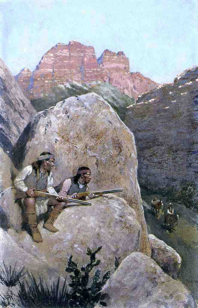 Henry F Farney Renegade Apaches - Hand Painted Oil Painting