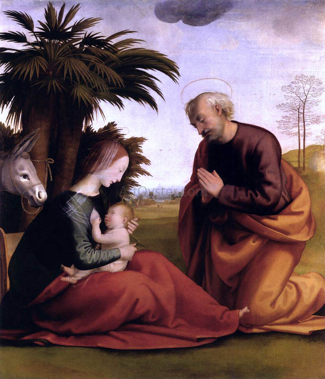 Fra Bartolomeo Rest on the Flight into Egypt - Hand Painted Oil Painting