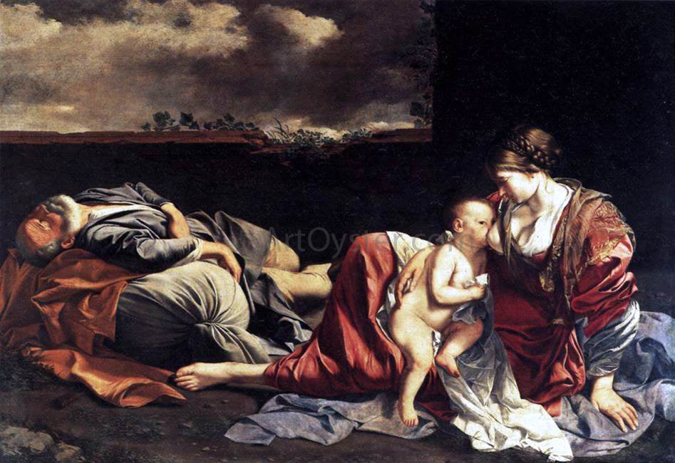 Orazio Gentileschi Rest on the Flight into Egypt - Hand Painted Oil Painting