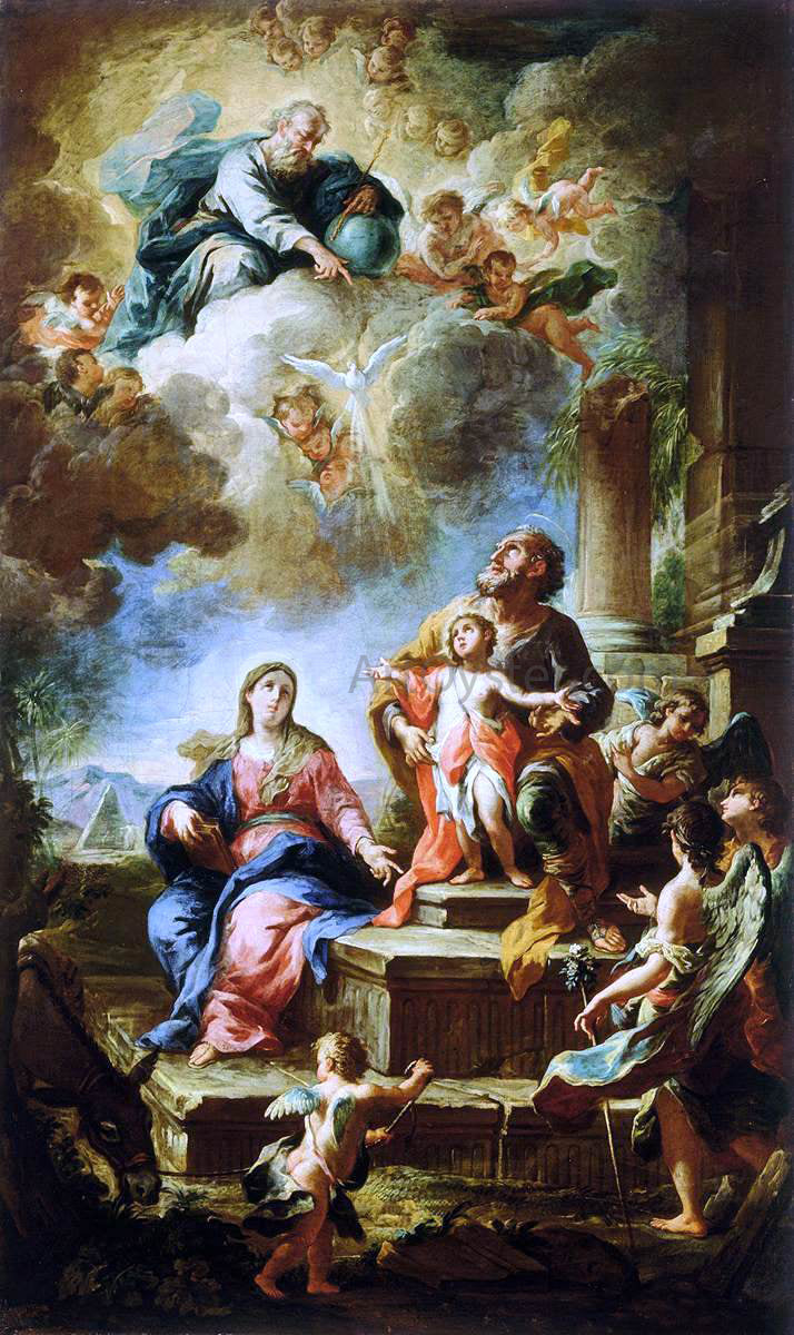 Martino Altomonte Rest on the Flight to Egypt - Hand Painted Oil Painting