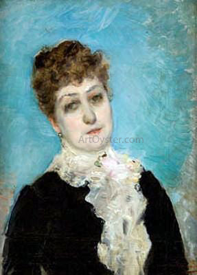 Emilio Sala y Frances Retrato de Mujer - Hand Painted Oil Painting