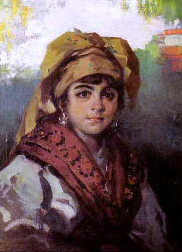 Julio Vila Prades Retrato de Nina Asturiana - Hand Painted Oil Painting