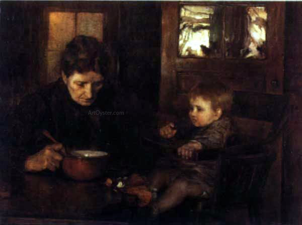 Luis Graner Retrato Madre con su Hijo - Hand Painted Oil Painting