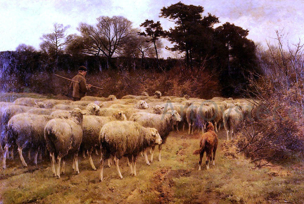 Cornelis Van Leemputten A Return of the Flock - Hand Painted Oil Painting