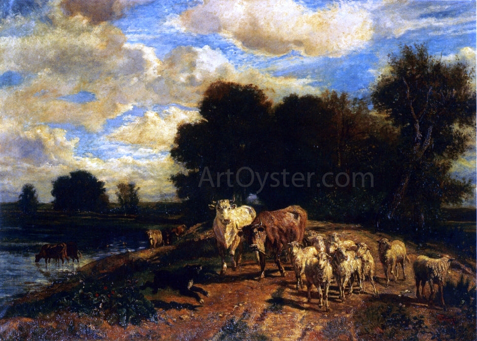 Giuseppe Palizzi Returning to Pasture - Hand Painted Oil Painting