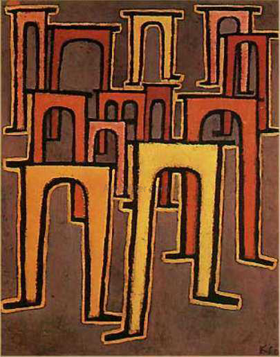 Paul Klee Revolution of the Viaduct - Hand Painted Oil Painting