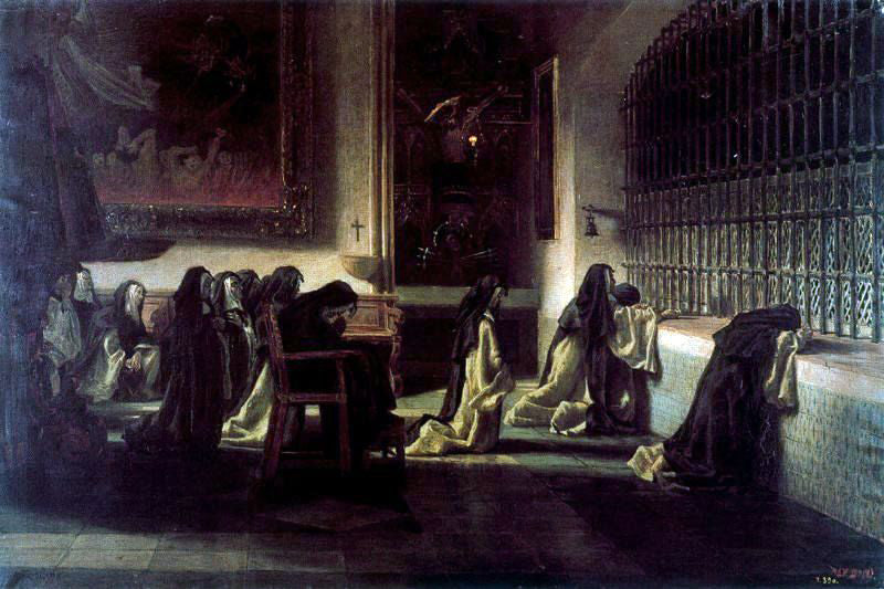 Antonio Munoz Degrain Rezando - Hand Painted Oil Painting