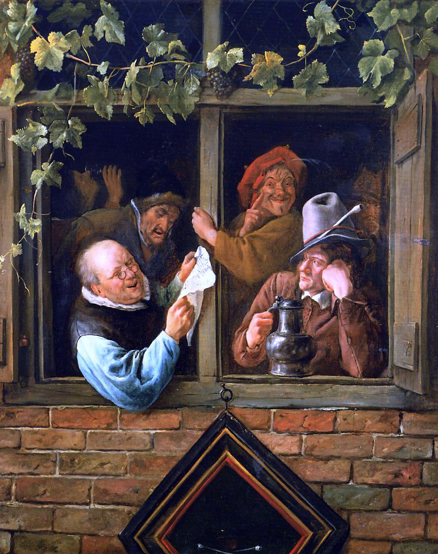 Jan Steen Rhetoricians at at Window - Hand Painted Oil Painting