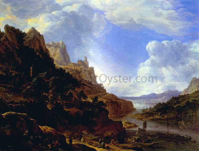 Herman Saftleven Rhineland Fantasy View - Hand Painted Oil Painting