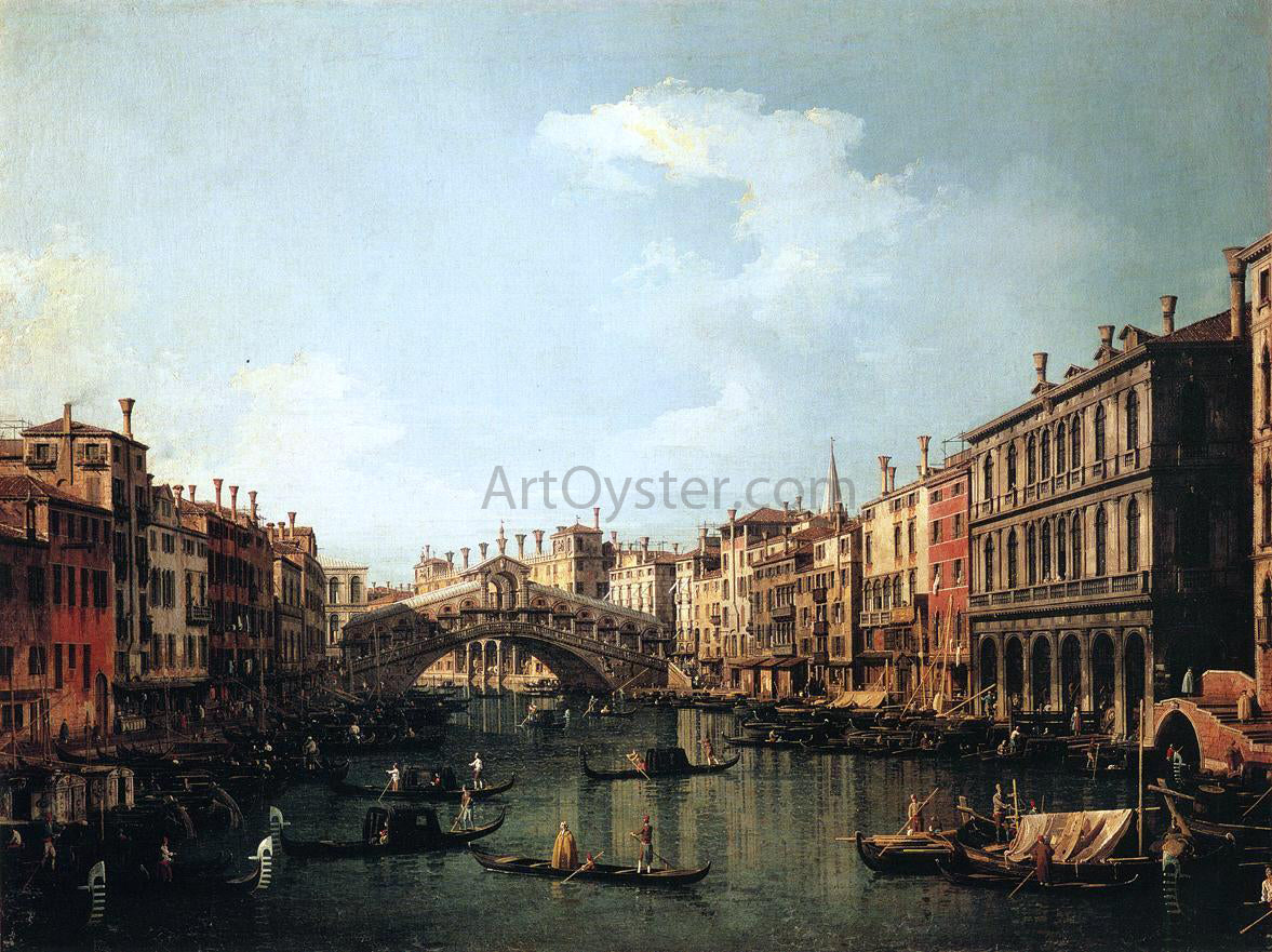 Canaletto Rialto Bridge from the South - Hand Painted Oil Painting