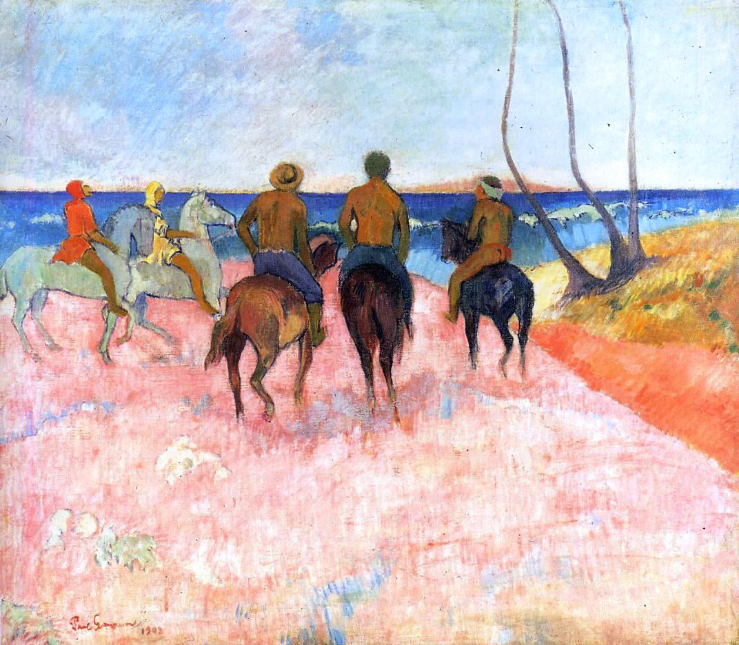 Paul Gauguin Riders on the Beach - Hand Painted Oil Painting
