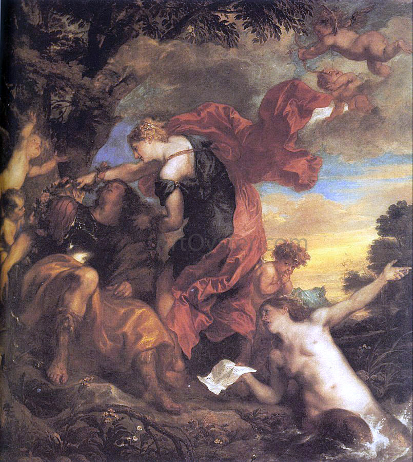 Sir Antony Van Dyck Rinaldo and Armida - Hand Painted Oil Painting