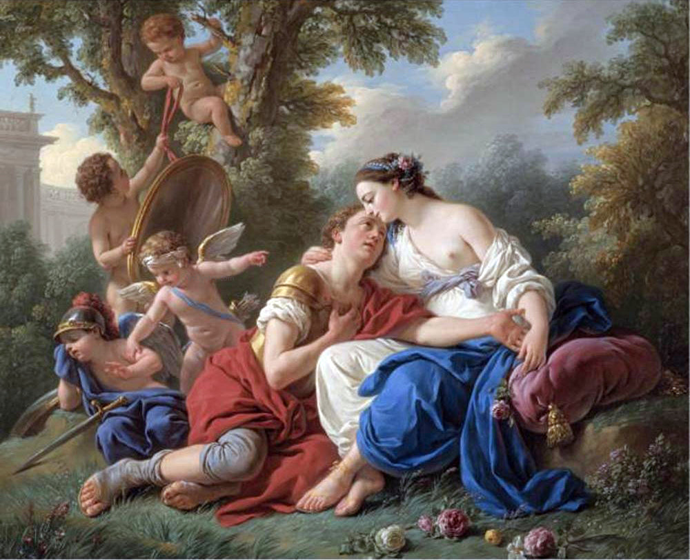 Louis-Jean-Francois Lagrenee Rinaldo and Armida - Hand Painted Oil Painting