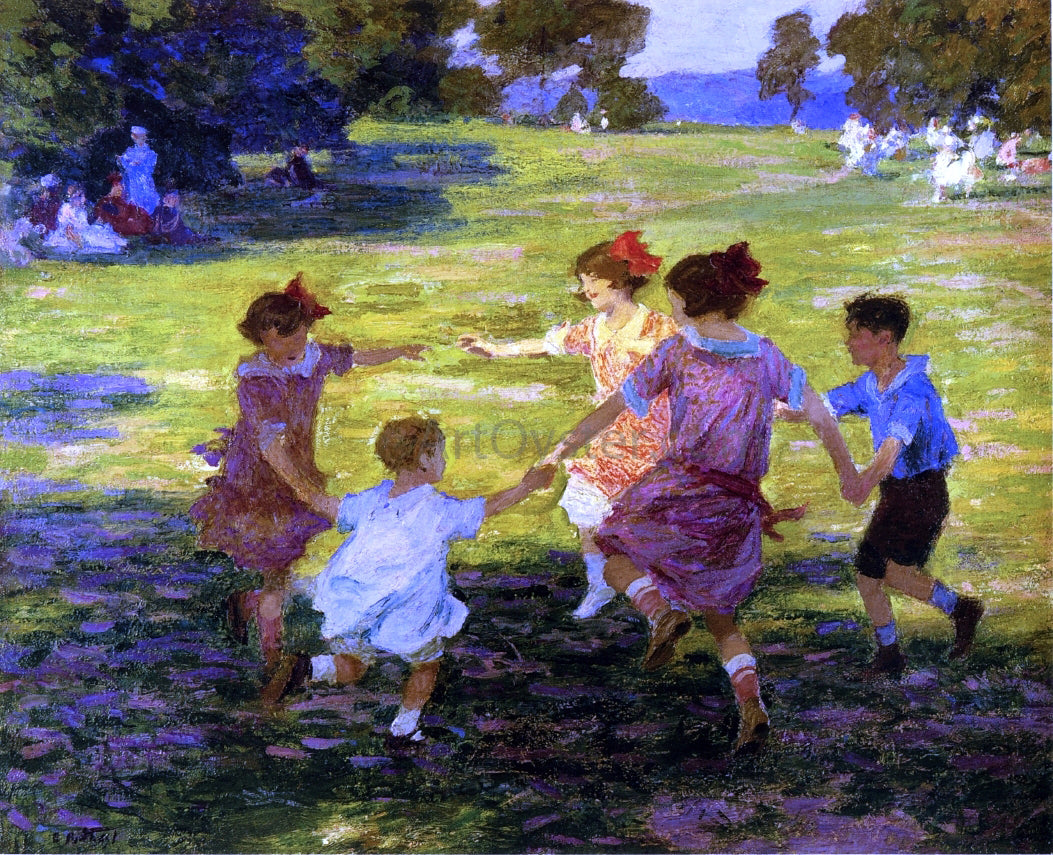 Edward Potthast Ring Around the Rosie - Hand Painted Oil Painting