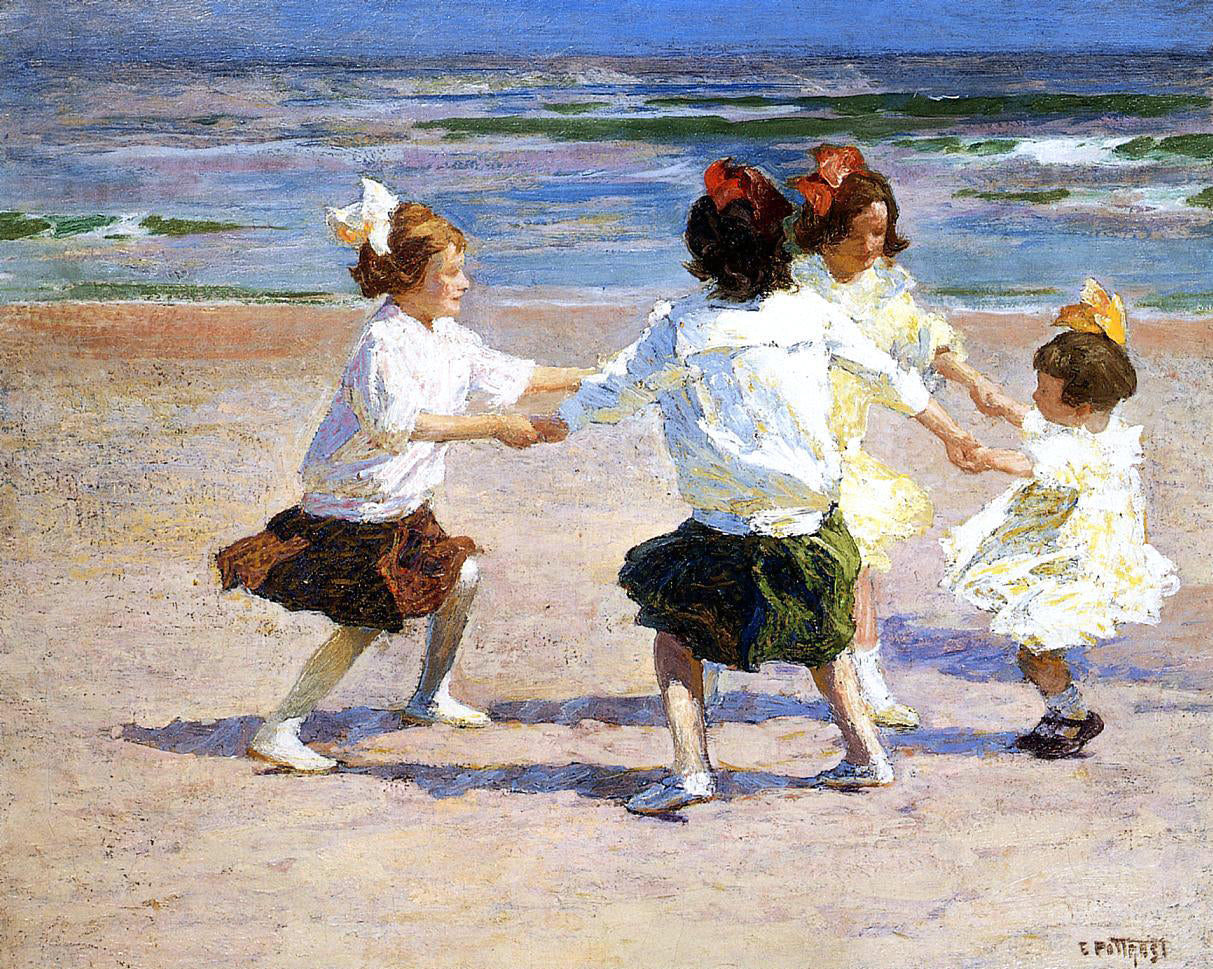 Edward Potthast Ring Around the Rosy - Hand Painted Oil Painting