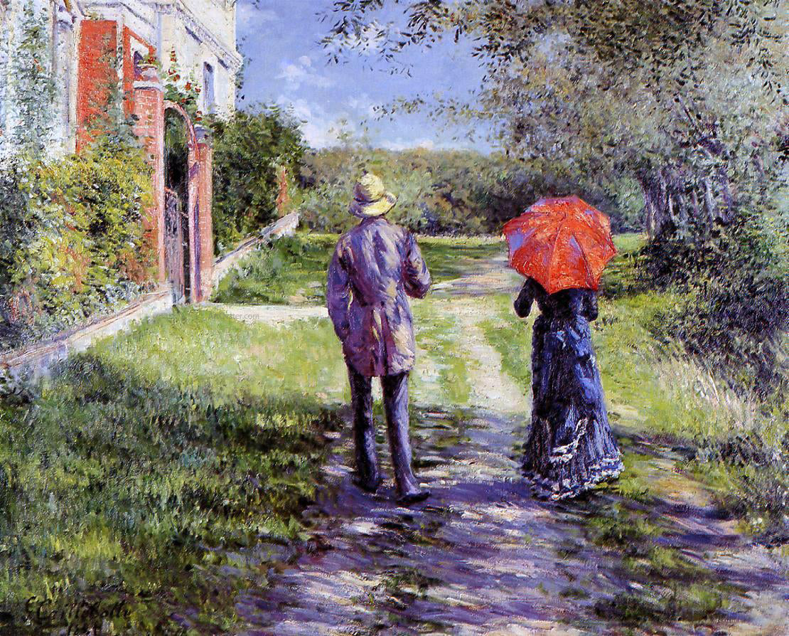 Gustave Caillebotte A Rising Road - Hand Painted Oil Painting