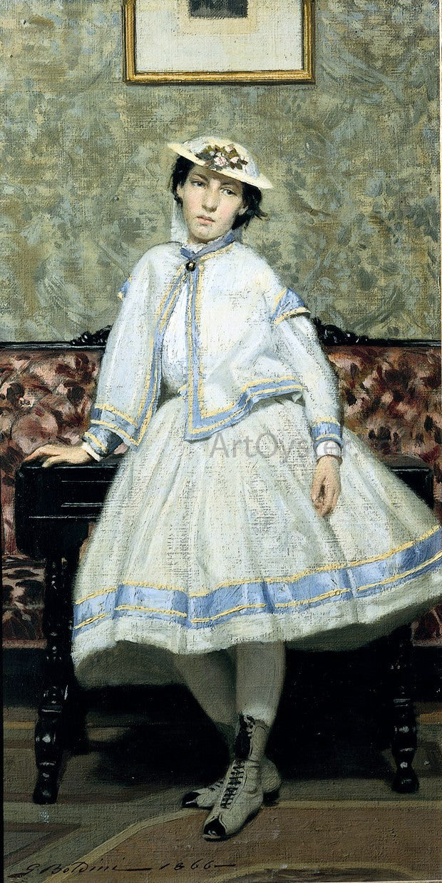 Giovanni Boldini Ritratto di Alaide Banti in abito bianco - Hand Painted Oil Painting