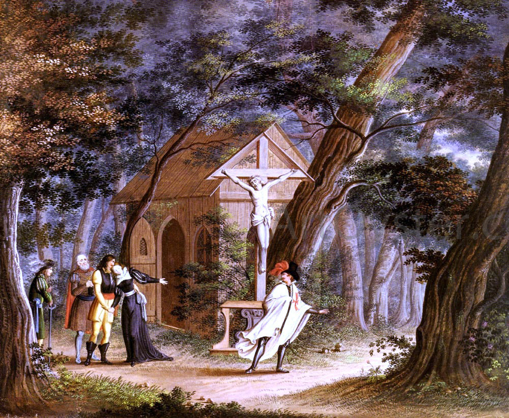 Carl Philipp Fohr Ritter Seine Geliebte Verlassend - Hand Painted Oil Painting