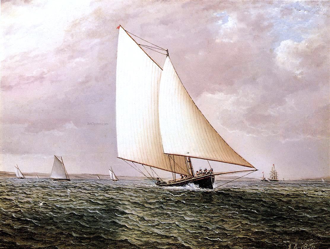 James E Buttersworth A Rival off Bay Ridge - Hand Painted Oil Painting
