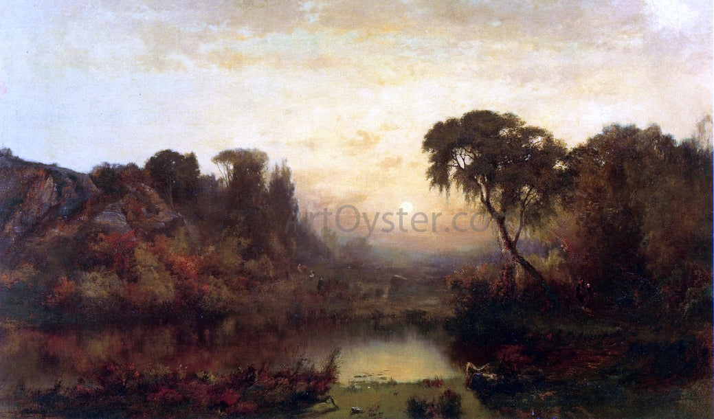 Joseph Morviller River at Dusk - Hand Painted Oil Painting