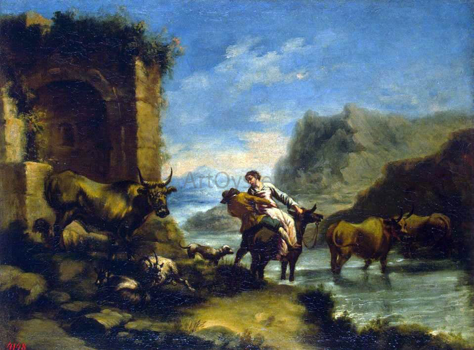 Ignacio De Iriarte River Crossing - Hand Painted Oil Painting