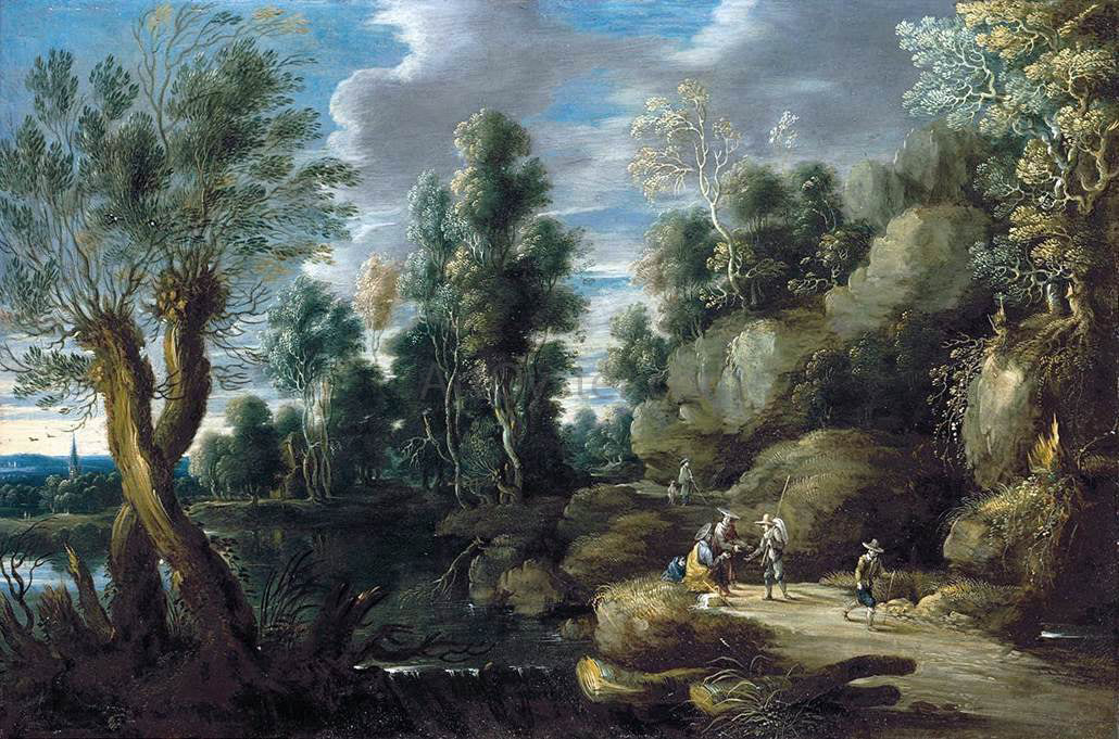 Lucas Van Uden River Landscape - Hand Painted Oil Painting