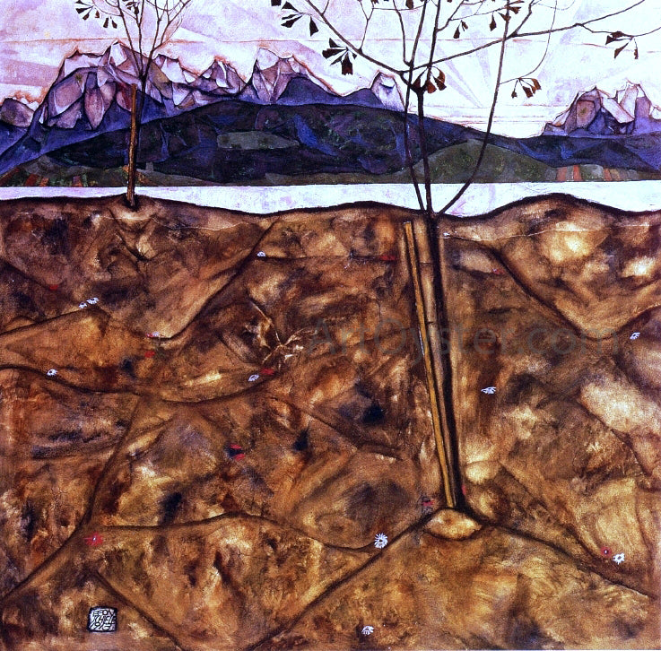  Egon Schiele River Landscape - Hand Painted Oil Painting