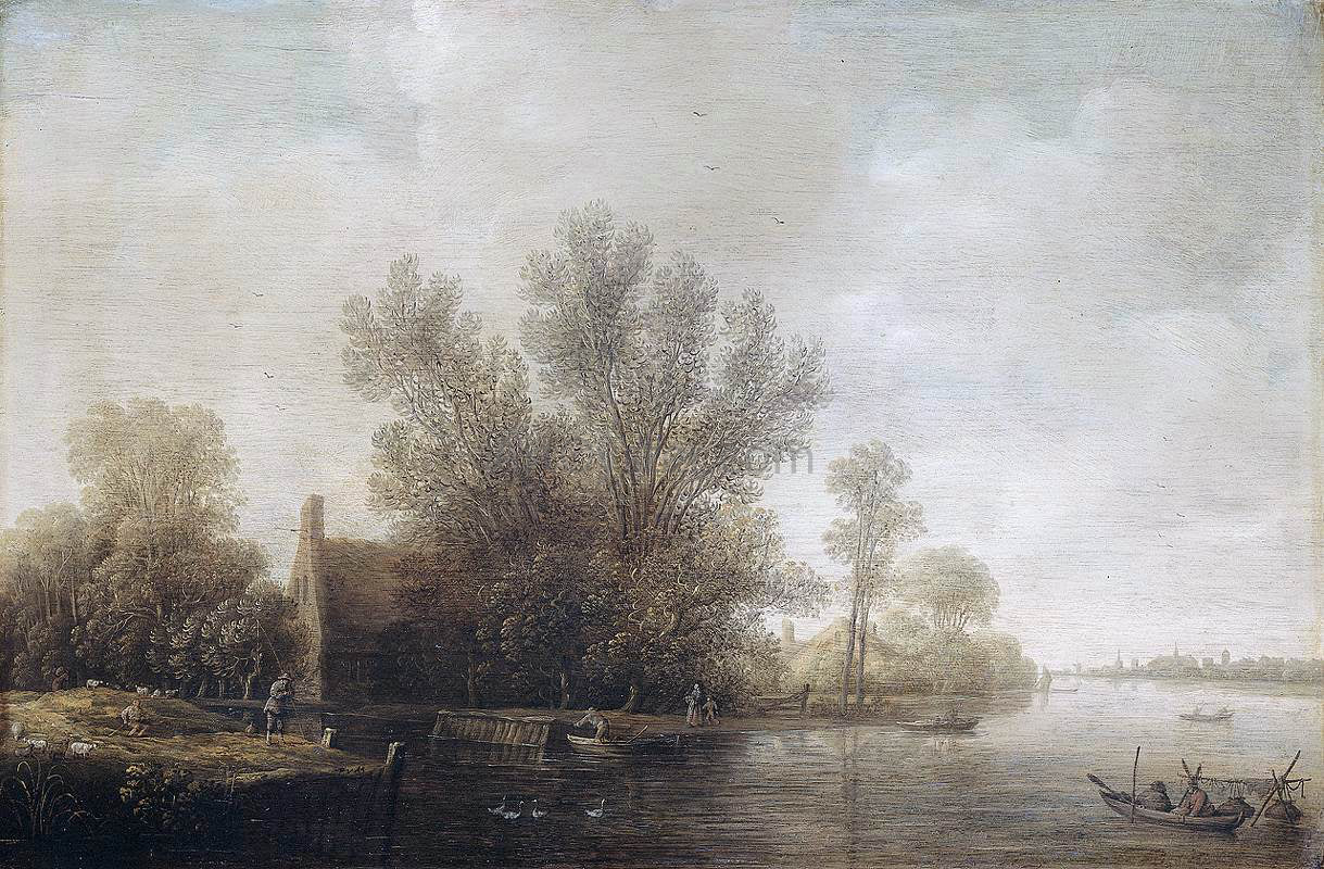 Pieter Jansz. Van Asch River Landscape - Hand Painted Oil Painting