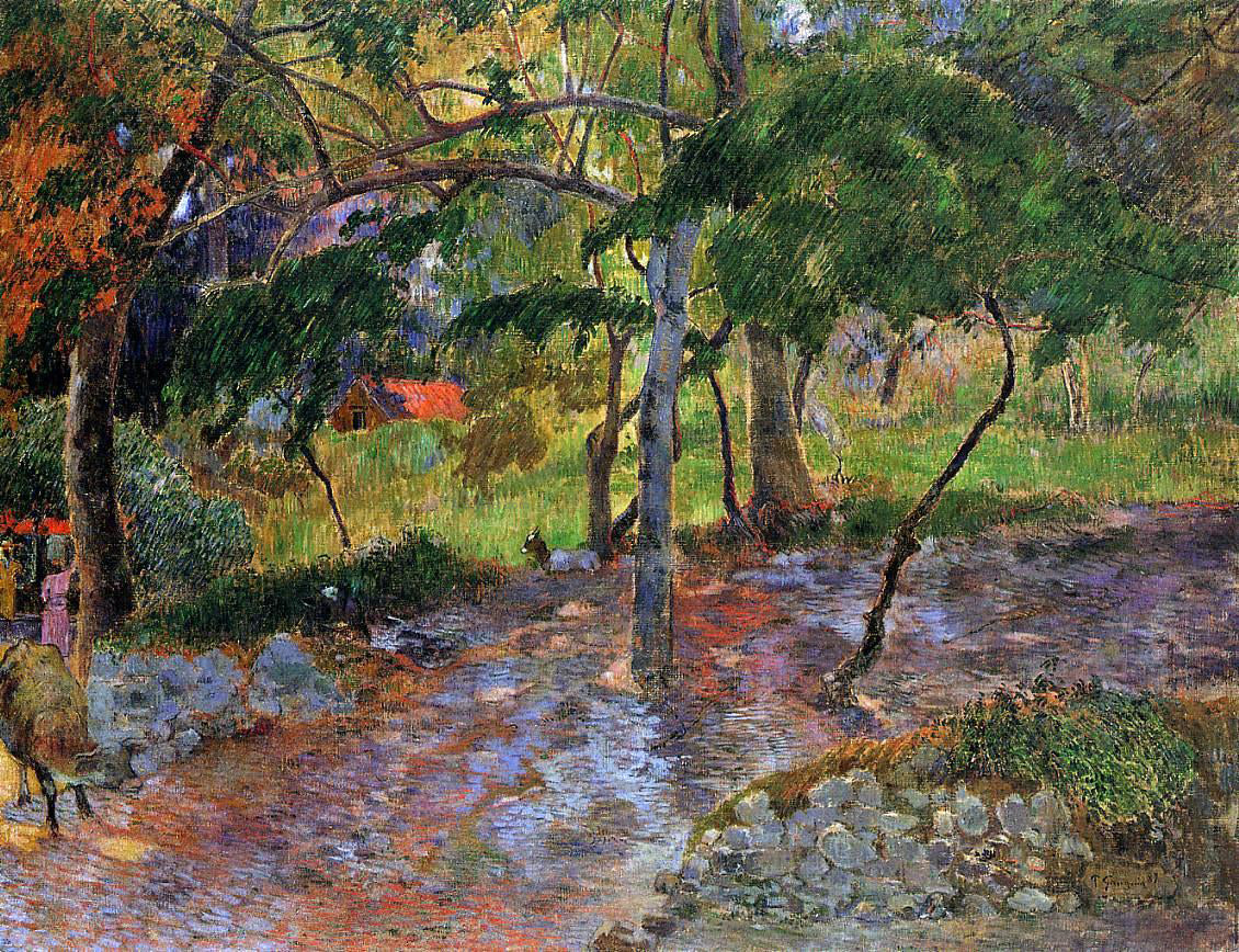 Paul Gauguin River under the Trees, Martinique - Hand Painted Oil Painting