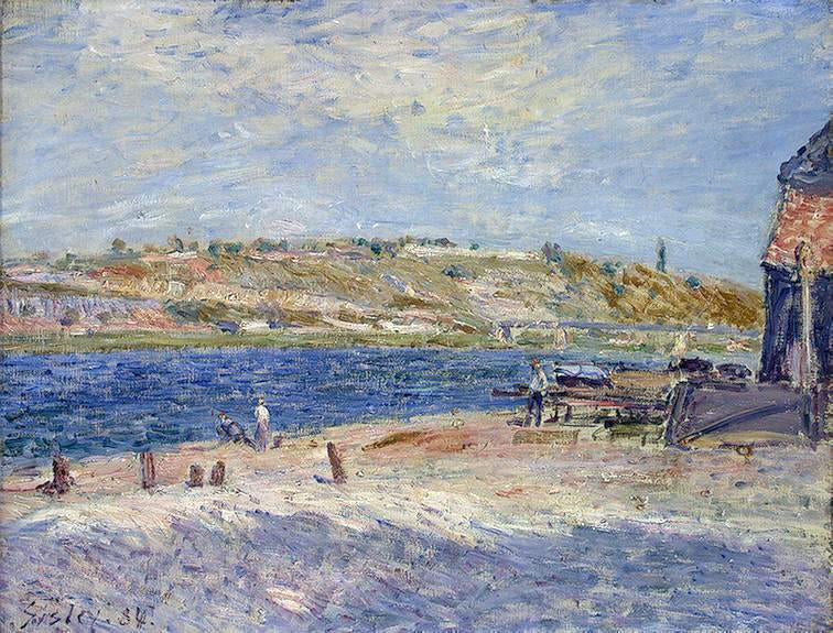 Alfred Sisley Riverbanks at Saint-Mammes - Hand Painted Oil Painting