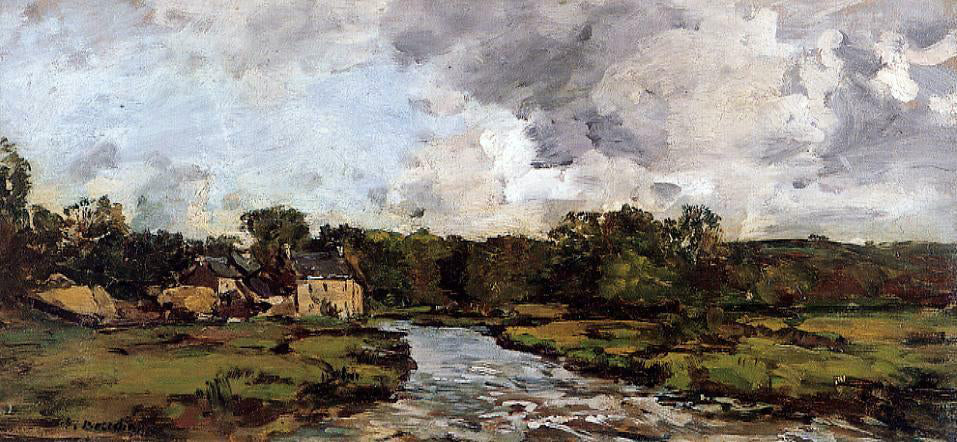 Eugene-Louis Boudin Riviere de l'hospital - Hand Painted Oil Painting