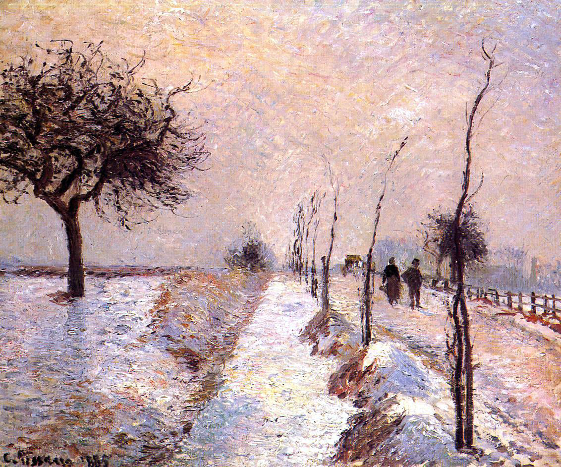 Camille Pissarro Road at Eragny: Winter - Hand Painted Oil Painting