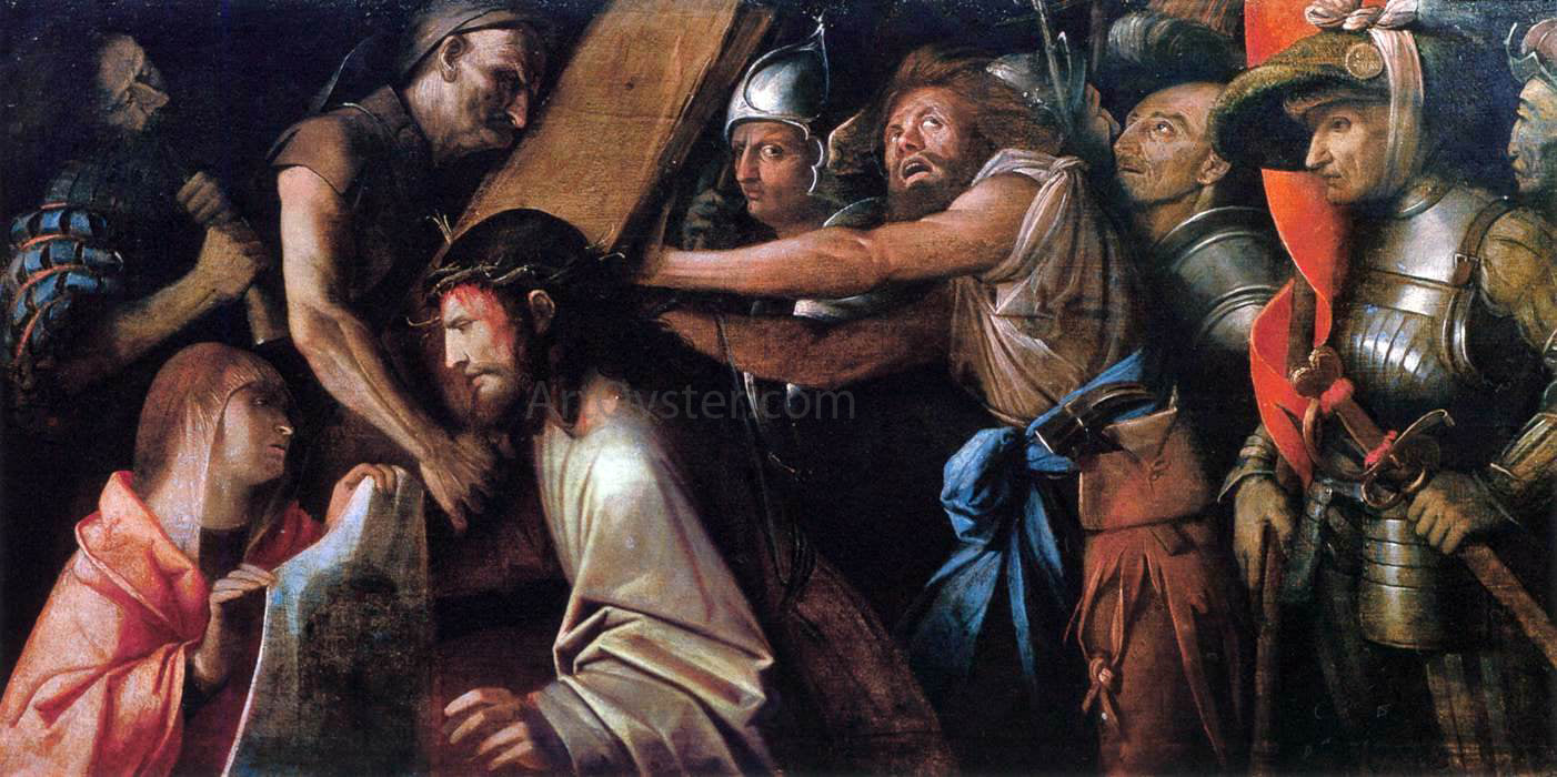 Giovanni Cariani Road to Calvary with Veronica's Veil - Hand Painted Oil Painting