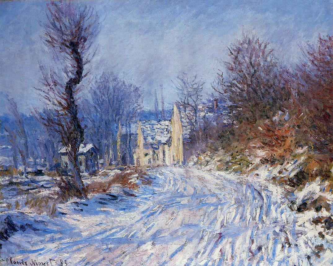 Claude Oscar Monet Road to Giverny in Winter - Hand Painted Oil Painting