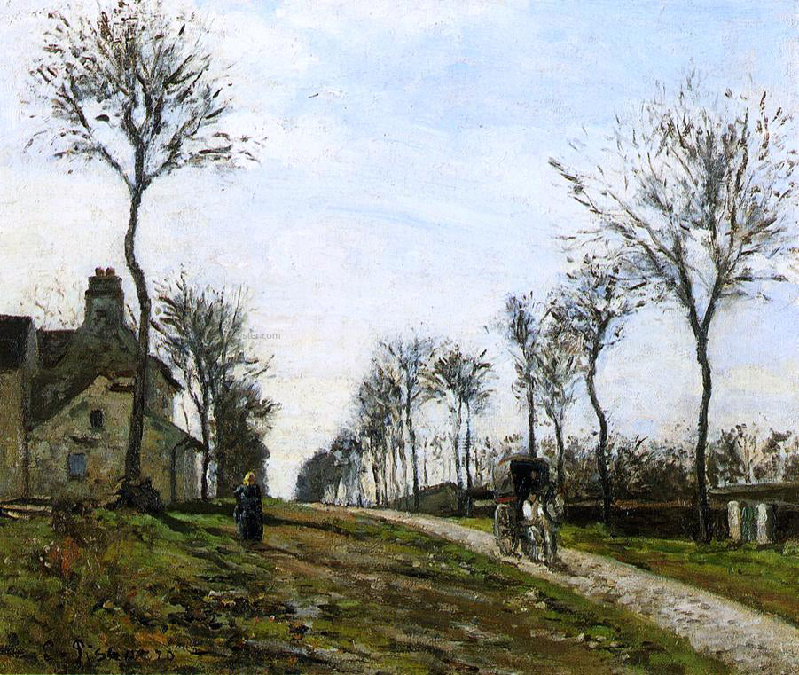Camille Pissarro Road to Louveciennes - Hand Painted Oil Painting